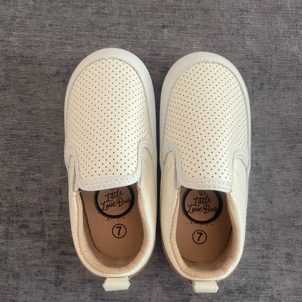Little Love Bug Cream Moccasins for Kids